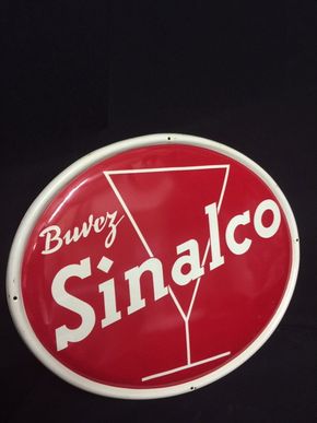 Buvez Sinalco - Blechschild für den französisch sprachigen Markt um 1955