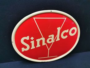 Sinalco Blechschild mit extrem stark gebördelten Rand (1950/1960)