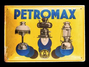 Petromax Lampen Blechschild um 1910 
