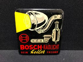 Bosch - Radlich - Dein heller Freund - Blechschild mit Befestigungsdornen (50er Jahre) A170