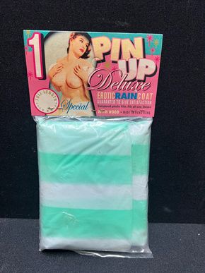 1. Pin Up Deluxe Erotic Raincoat klarsicht/grün(60er/70er Jahre)