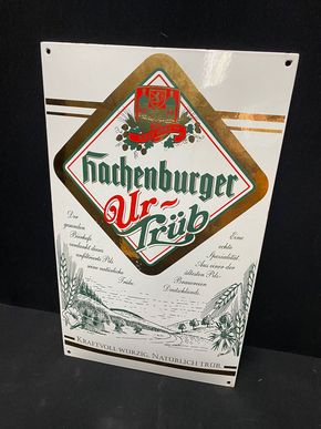 Hachenburger Urtrüb - Neuzeitliches Emailleschild 