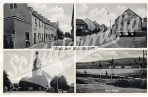 Postkarte mit alten Reklameschildern