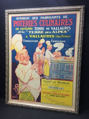 Poteries Culinaires original Werbeplakat um 1920 (gerahmt)