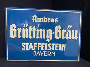 Ambros Brütting-Bräu Staffelstein Bayern Blechschild um 1930/50
