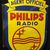 Philips Radio - Agent officiel. Beidseitig emaillierter Ausleger. Späte 50er Jahre.