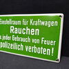 Einstellraum für Kraftwagen….. (Kleines Emailleschild um 1965)