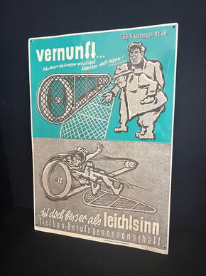 Blechschild zur Unfallverhütung (Sondermotiv)