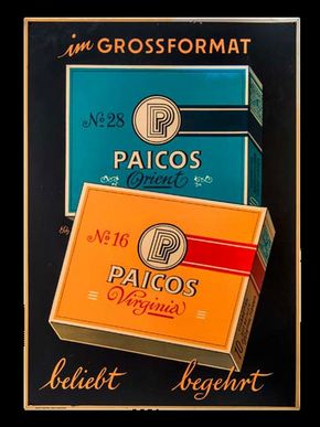 Paicos Cigaretten - Virginia - Orient / Im Großformat (Um 1950)