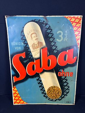 Garbaty Cigaretten Blechschild Königin von Saba 76 x 56 cm um 1920