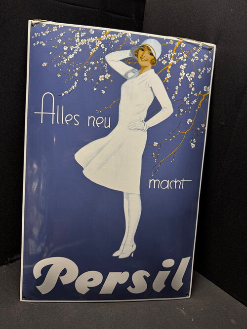 Persil Emailschild - Kirschblütenfrau - 60 40 cm - Henkel - um 1990