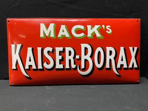 Kaiser-Borax - Mack's (Emailleschild um 1930)