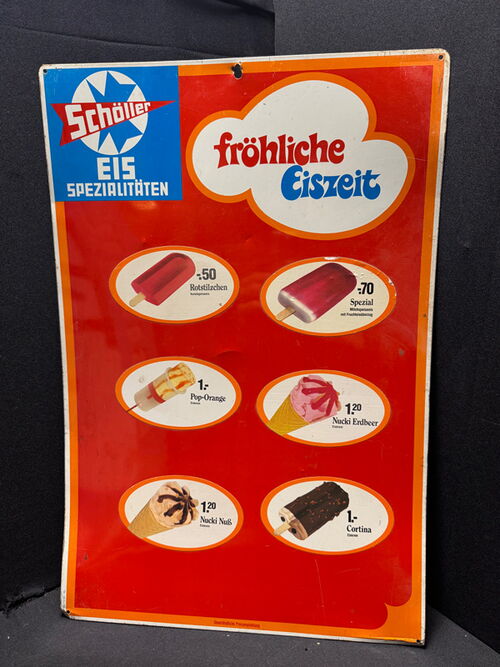 Schöller - Fröhliche Eiszeit - Blechschild 60 x 40 cm - D um 1960/1970