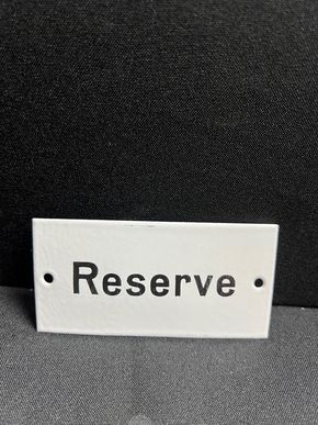 Reserve Emailleschild 10,5 x 5,5 cm um 1950/60