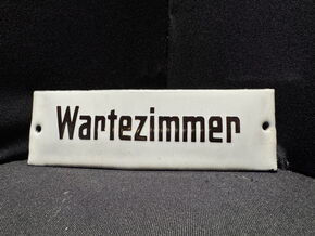 Wartezimmer Emailleschild  - Praxis - Arzt 15 x 5 cm - Zuckerguss