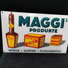 Maggis Produkte - Würze - Suppen - Fleischbrühe  (Emailleschild 80er Jahre / Reproduktion)