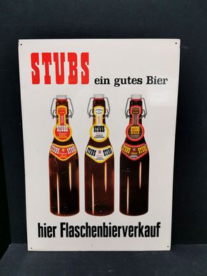 Stubs Brauerei - Ein gutes Bier (Blechschild um 1965)