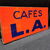 Cafés L.A. - Zweiseitig emaillierter Ausleger (Um 1950)