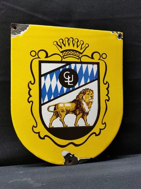 Jahnsbräu Ludwigstadt in Bayern / Emailleschild in Wappenform (Um 1925)