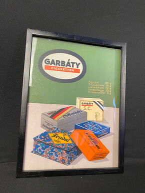 Garbaty Cigaretten Kleinplakat im Rahmen 32 x 42 cm um 1915