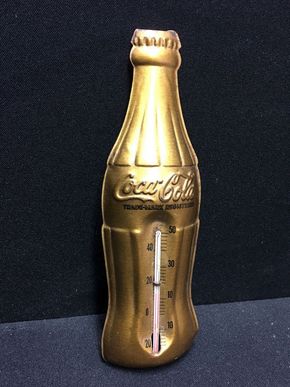 Coca Cola Blechthermometer (6 x 18 cm) USA um 1950