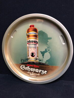 Steinjäger - Jedes Glas Schwarze ein Genuss / Blechtablett (50er/60er Jahre)