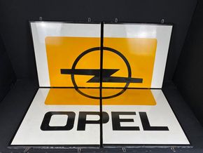 XXL Opel Blitz Emailleschild 4 teilig je 53 x 53 cm - D um 1960