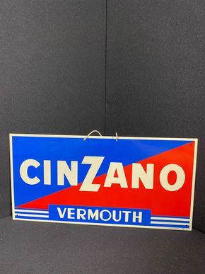 Cinzano Vermouth Werbeschild 1957 30 x 15 cm