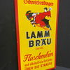 Schwieberdinger Lamm Bräu / Abgekantes Emailleschild (1930/1950)