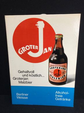 GroterJahn Malzbiere Berlin - Werbepappe aus dem späten 60er Jahren