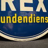Rex Motorrad Kundendienst Emailschild  24cm - um 1955