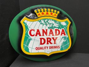 Canada Dry Quality Drinks / Emailleschild mit ungewöhnlicher Prägung