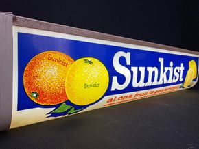 Sunkist Tresenwerbeleuchte - All ons fruit is gestempeld (70er Jahre)