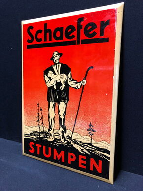 Schaefer Stumpen - Blechschild (50er Jahre) A49
