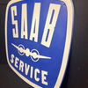Saab Service - Blechschild geprägt -  75 x 75 cm - D um 1955