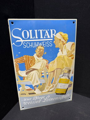 Solitär Schuhweiss (Emailleschild Reproduktion)
