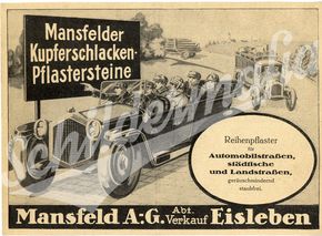 Maisfelder Kupferschlacken Pflastersteine - Werbepappe (Ca. DIN A 5) um 1920.