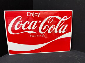 Coca Cola - Enjoy (Flaches Emailleschild um 1990)