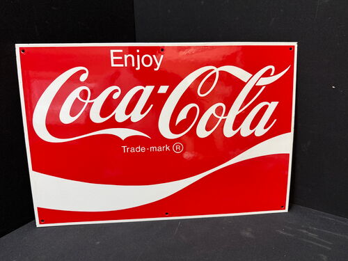 Coca Cola - Enjoy (Flaches Emailleschild um 1990)