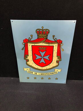 Code de L’aristocratie - Blechschild (50er Jahre) mit besten Farben (A88)