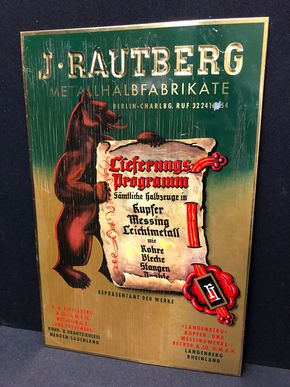 Rautberg J. - Metallhalbfabrikate - Berlin Charlottenburg (50er Jahre) A123