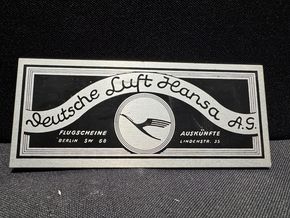 Blechschild - Deutsche Lufthansa A.G 12 x 5 cm