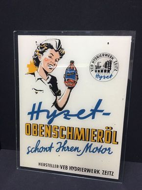 Hyzet Glaswerbeschild (wohl 60er Jahre)