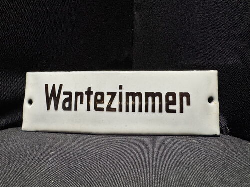 Wartezimmer Emailleschild  - Praxis - Arzt 15 x 5 cm - Zuckerguss