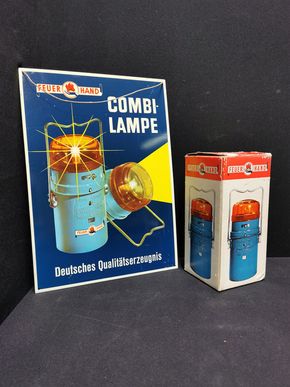 Feuerhand Combilampe Blechwerbeschild plus Lampe im Originalkarton (60er Jahre)