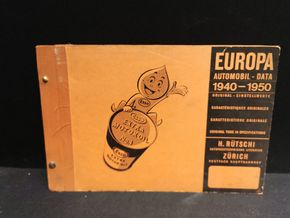 Esso Motoroil Nr.1 - Europa Automobil Data 1940 - 1950 / Klappbroschüre (Schweiz / 50er Jahre)