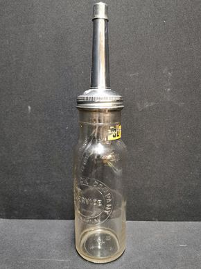 Standard Oil Company - Original Ölflasche mit Ausgießer, Deckelchen und seltenem Zahlenaufdruck - Hier die Ziffer 30