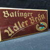 Balinger Adler Bräu - Blechschild mit Semiglasüberzug (Um 1930)