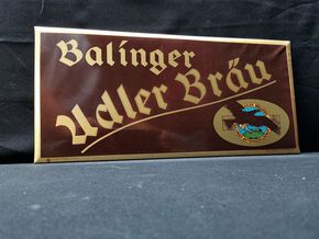 Balinger Adler Bräu - Blechschild mit Semiglasüberzug (Um 1930)