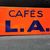Cafés L.A. - Zweiseitig emaillierter Ausleger (Um 1950)